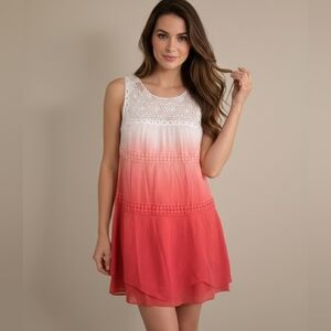 Chelsea & Violet Ombre Crochet Lace Mini Dress